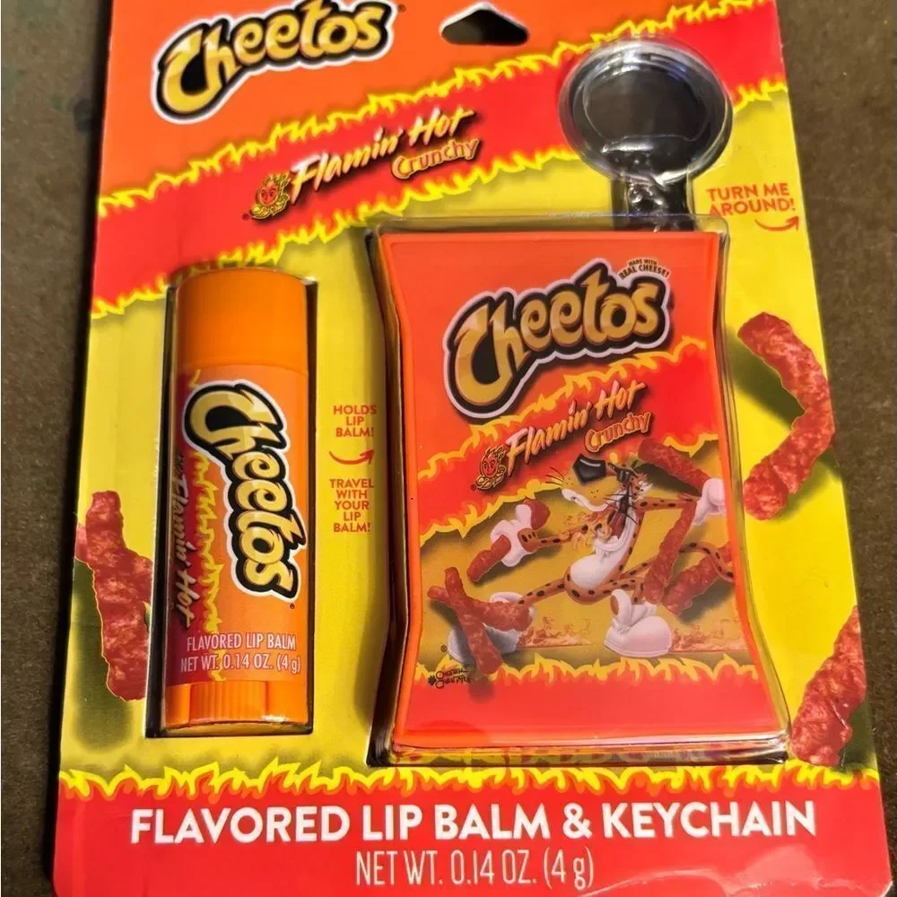 New Cheetos Flamin' Hot Lip Balm & Keychain